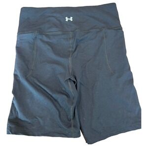 Under Armour womens' 8" sz medium high rise tech shorts side pockets, biking